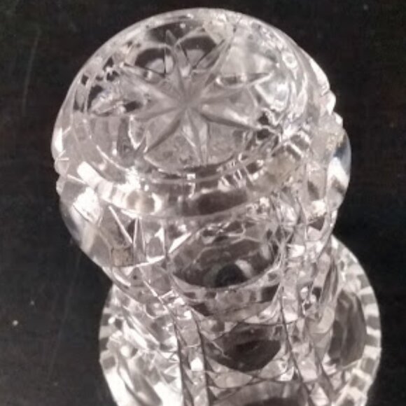 Vintage Cut Crystal Glass Hexagonal Toothpick Holder - Picture 4 of 9